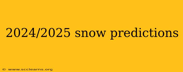 2024/2025 snow predictions