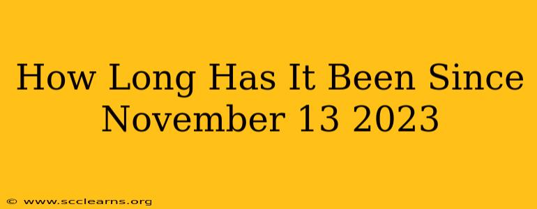 How Long Has It Been Since November 13 2023