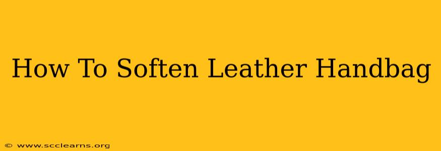 How To Soften Leather Handbag