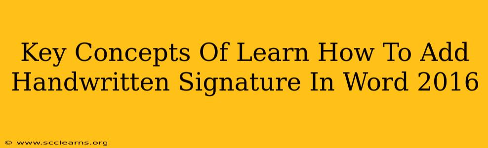 Key Concepts Of Learn How To Add Handwritten Signature In Word 2016